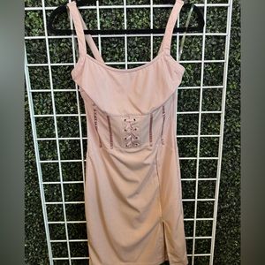 Fashion Nova- Stay a Little Bit Longer- Dusty Rose/ Pink dress Size Medium - NWT